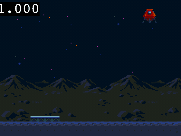 A full cross-screen landing, played at 3x speed